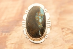 Genuine Boulder Turquoise Native American Ring